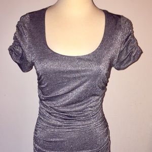 Forever21 Silver Metallic Knit Dress